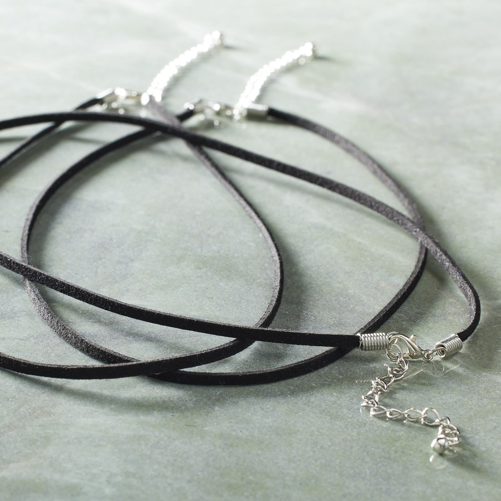slide 3 of 3, Black Suede Cording Necklace By Bead Landing, 18 in