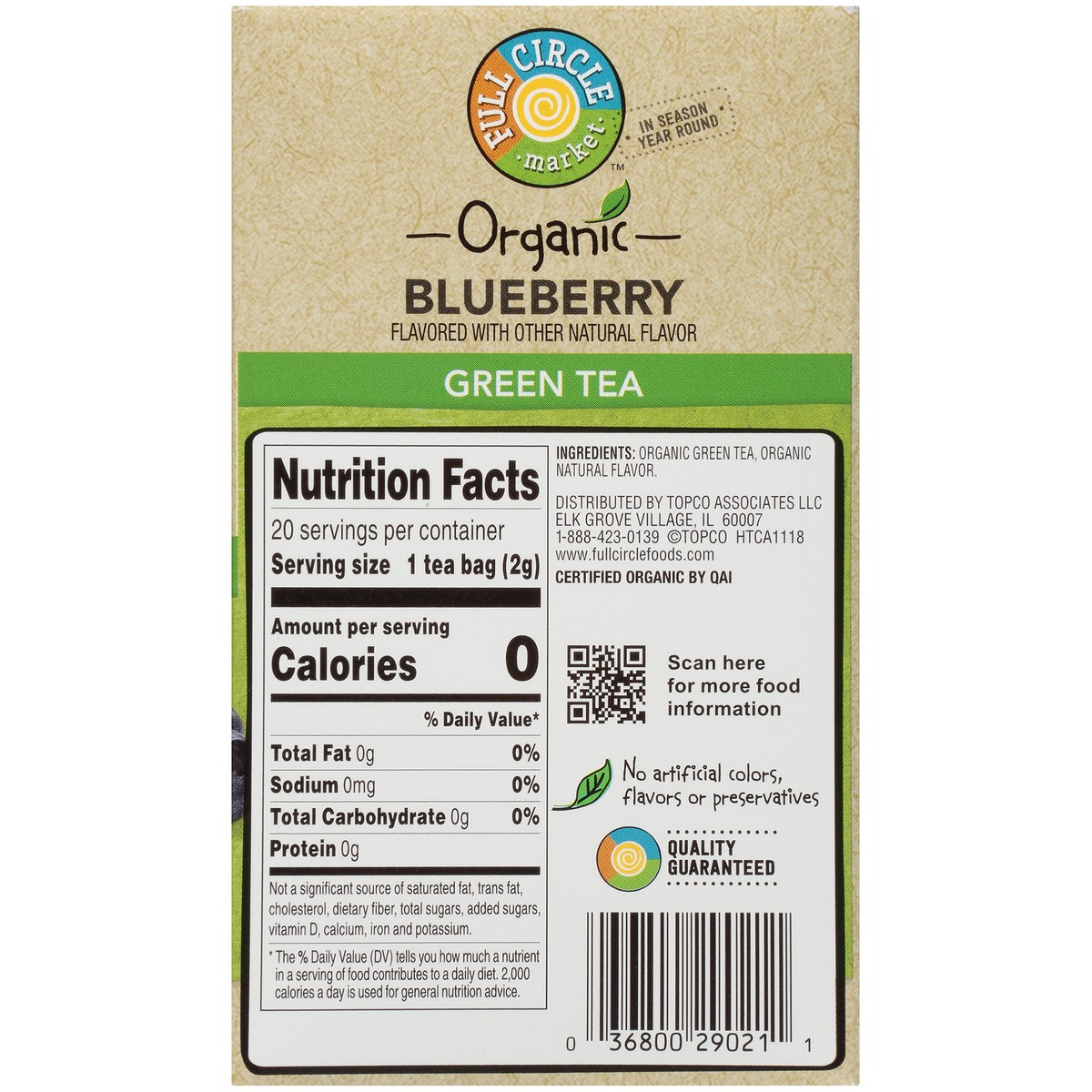 slide 5 of 9, Full Circle Market Blueberry Green Tea - 1.41 oz, 1.41 oz