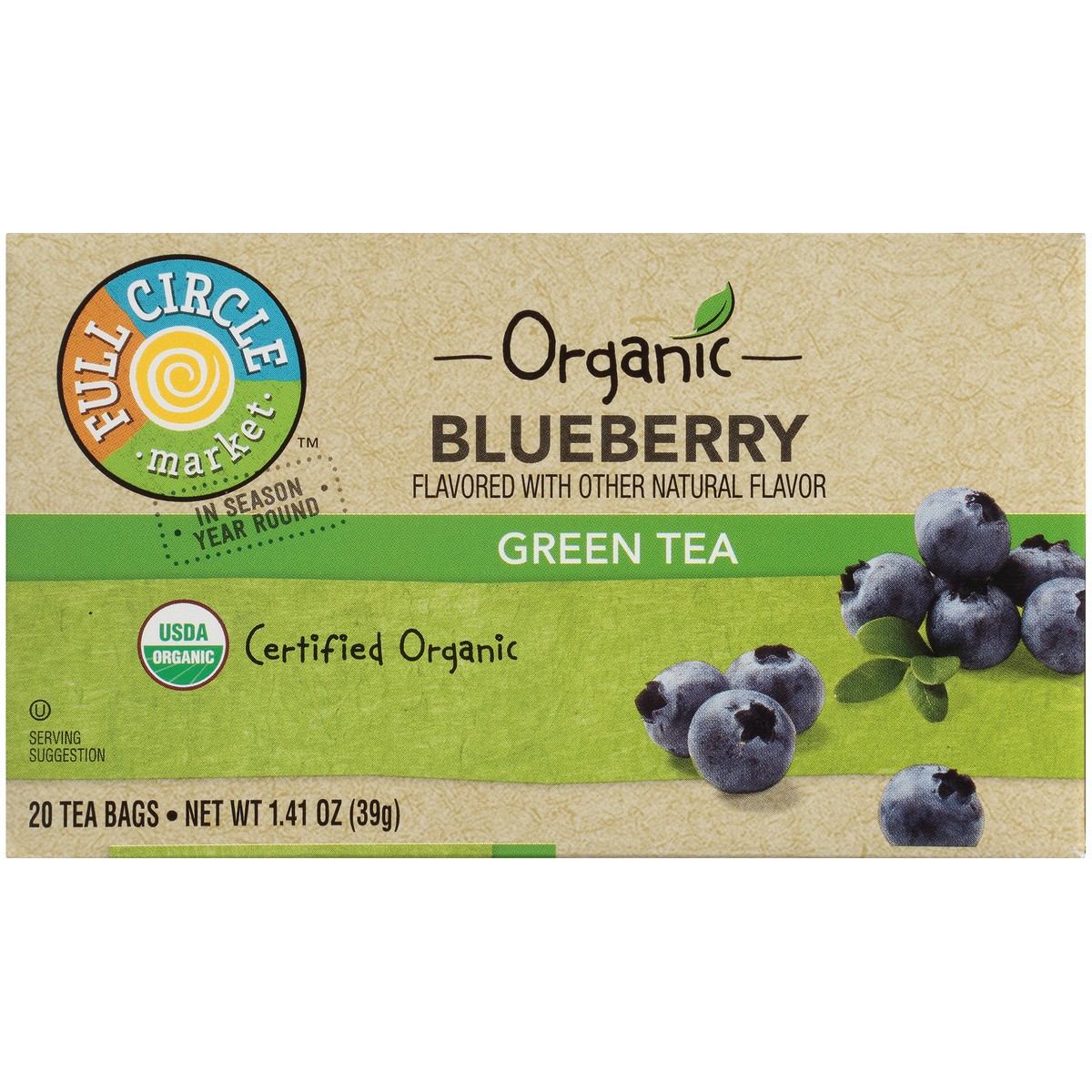 slide 7 of 9, Full Circle Market Blueberry Green Tea - 1.41 oz, 1.41 oz