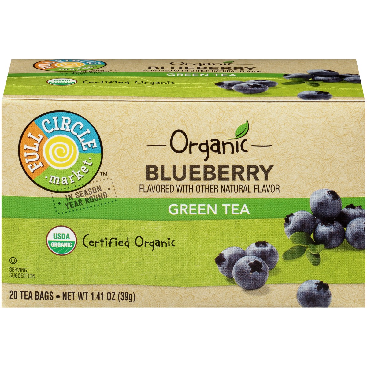 slide 1 of 9, Full Circle Market Blueberry Green Tea - 1.41 oz, 1.41 oz