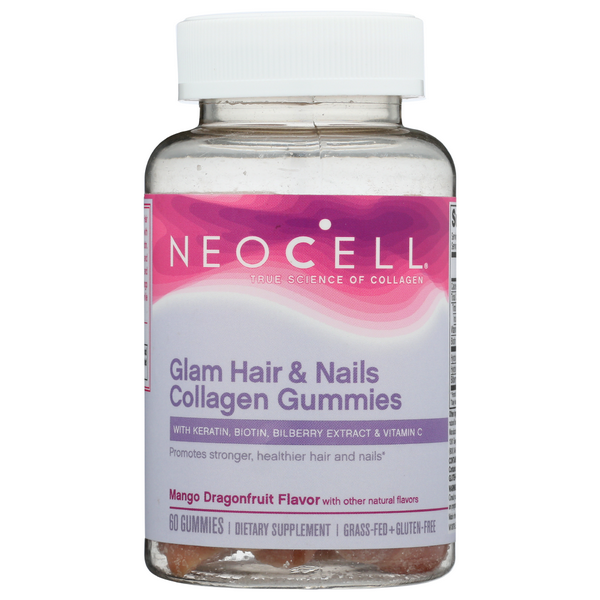 slide 1 of 1, NeoCell Glam Hair And Nails Gummies, 60 ct