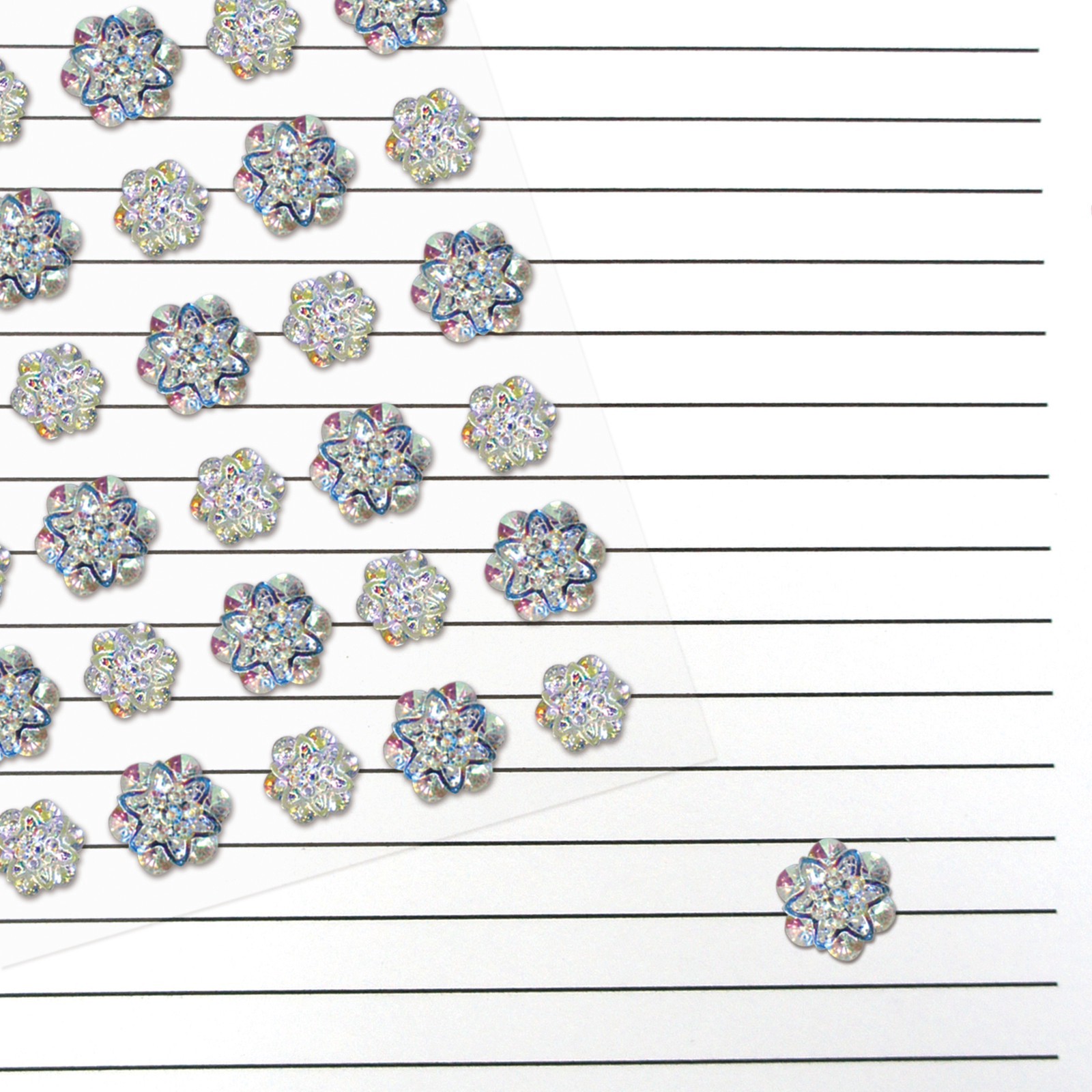 slide 3 of 4, Clear Iridescent Floret Bling Stickers By Recollections, 3.8 in x 4.3 in