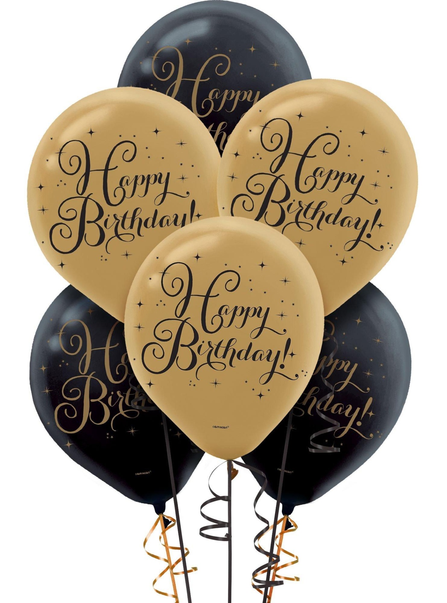 slide 1 of 1, Balloons Gold Birthday 15 Count, 1 ct