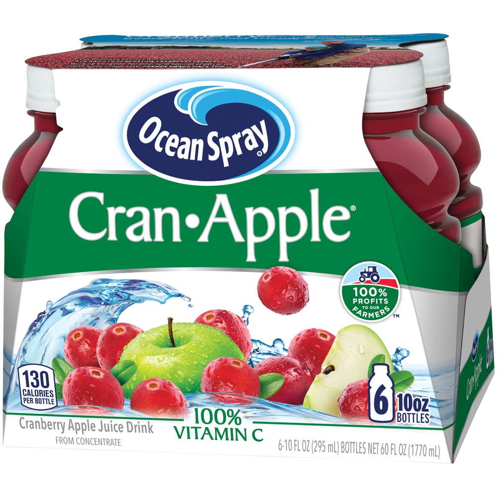 slide 3 of 8, Ocean Spray Cran-Apple Juice, 6 ct; 10 fl oz