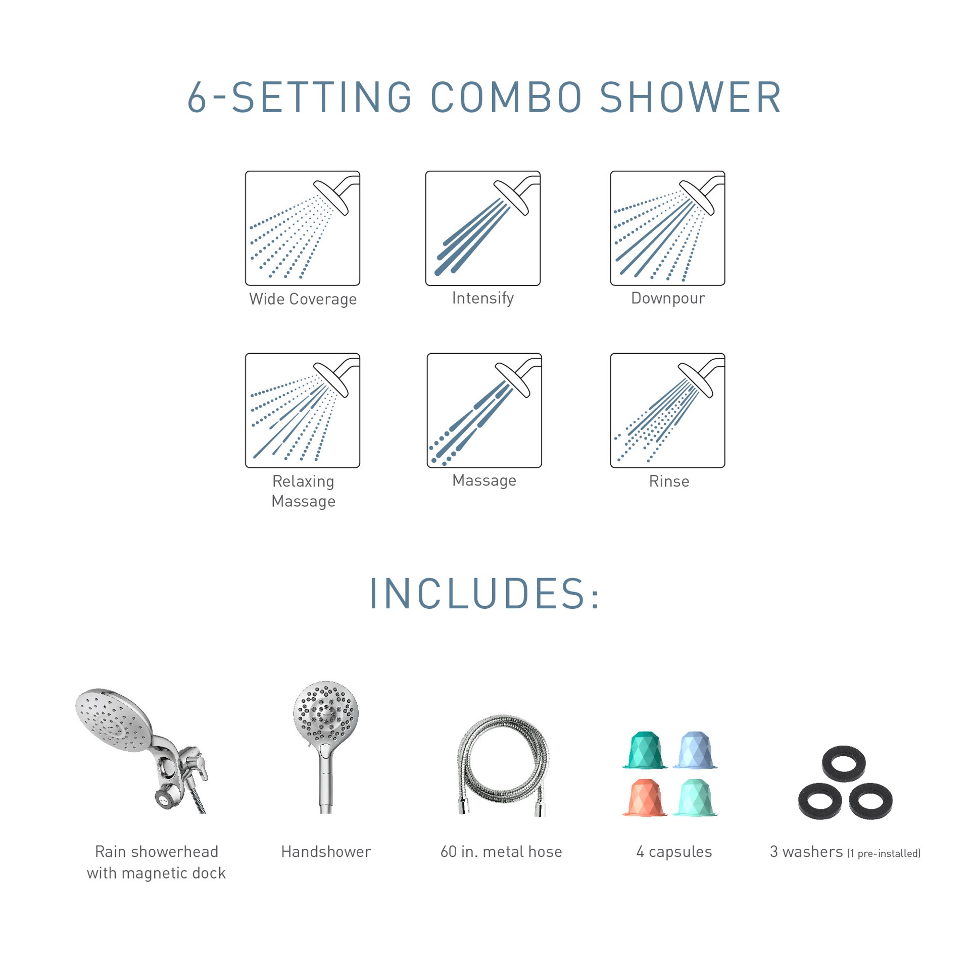 slide 7 of 10, Moen Aromatherapy Combination Showerhead - Chrome, 1 ct