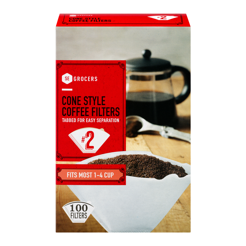 slide 1 of 1, SE Grocers Coffee Filters Cone Style #2 - 100 ct, 100 ct