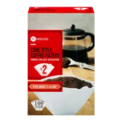 SE Grocers Coffee Filters Cone Style #2 - 100 ct