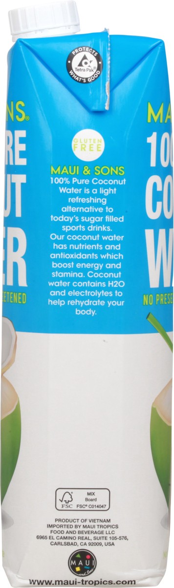 slide 12 of 13, Maui & Sons 100% Coconut Water - 1 l, 1 l