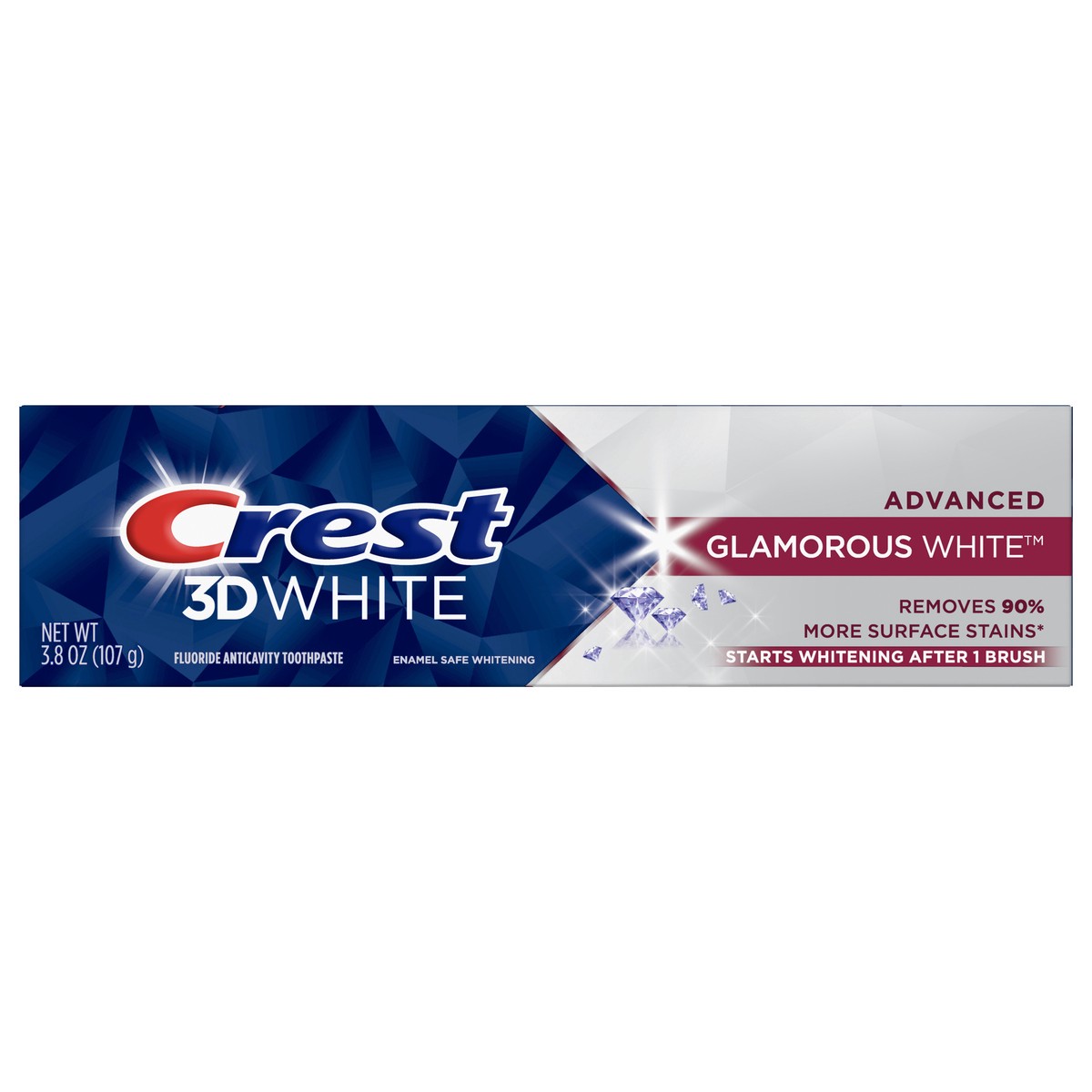 slide 1 of 3, Crest 3D White Fluoride Anticavity Toothpaste, Glamorous White, 4.1 oz