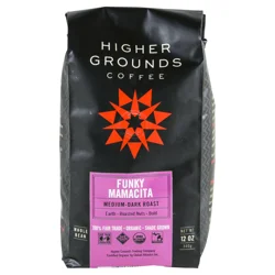 Higher Grounds Organic Whole Bean Coffee, Funky Mamacita- 12 oz