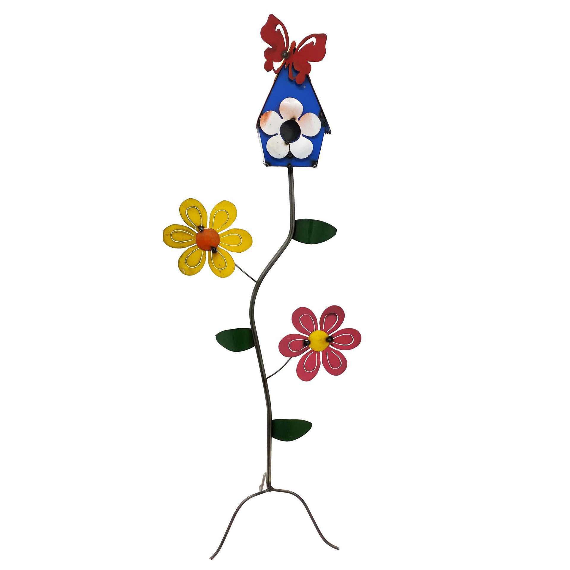 slide 1 of 1, Creative Decor Sourcing Metal Standing Flower Bird House, 40 in