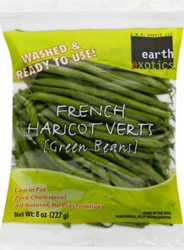 Earth Exotics Green Beans French Prepacked Bag - 8 Oz