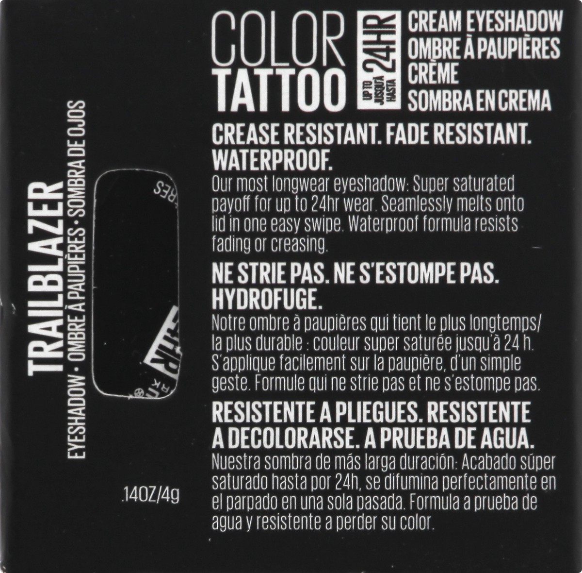 slide 6 of 9, MaybellineColor Tattoo Eye Shadow Trailblazer - 0.14oz: Longwear, Crease-Resistant, Waterproof, Pressed Powder, 0.14 oz