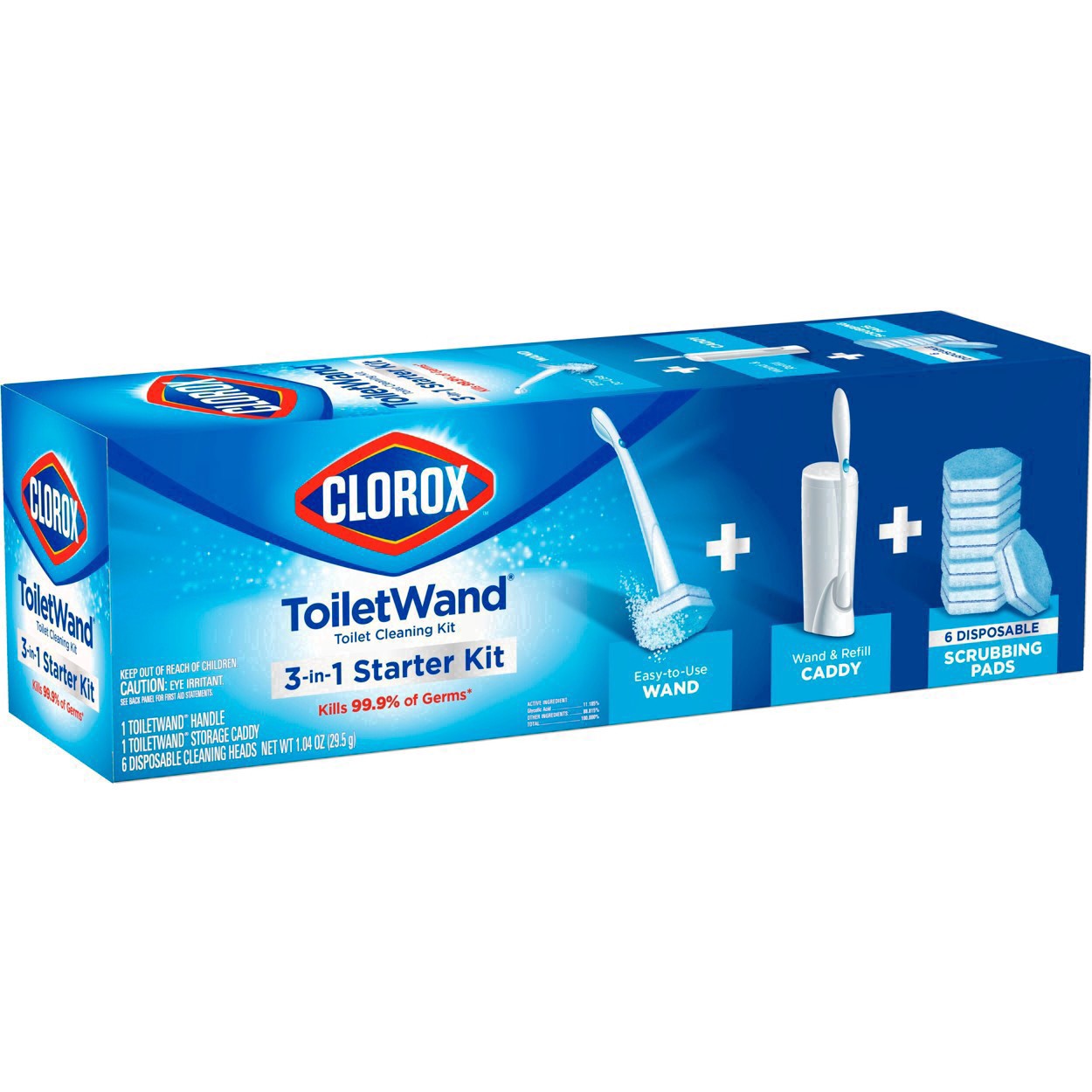 slide 64 of 176, Clorox Toilet Wand 3-in-1 Starter Toliet Cleaning Kit, 1 ct