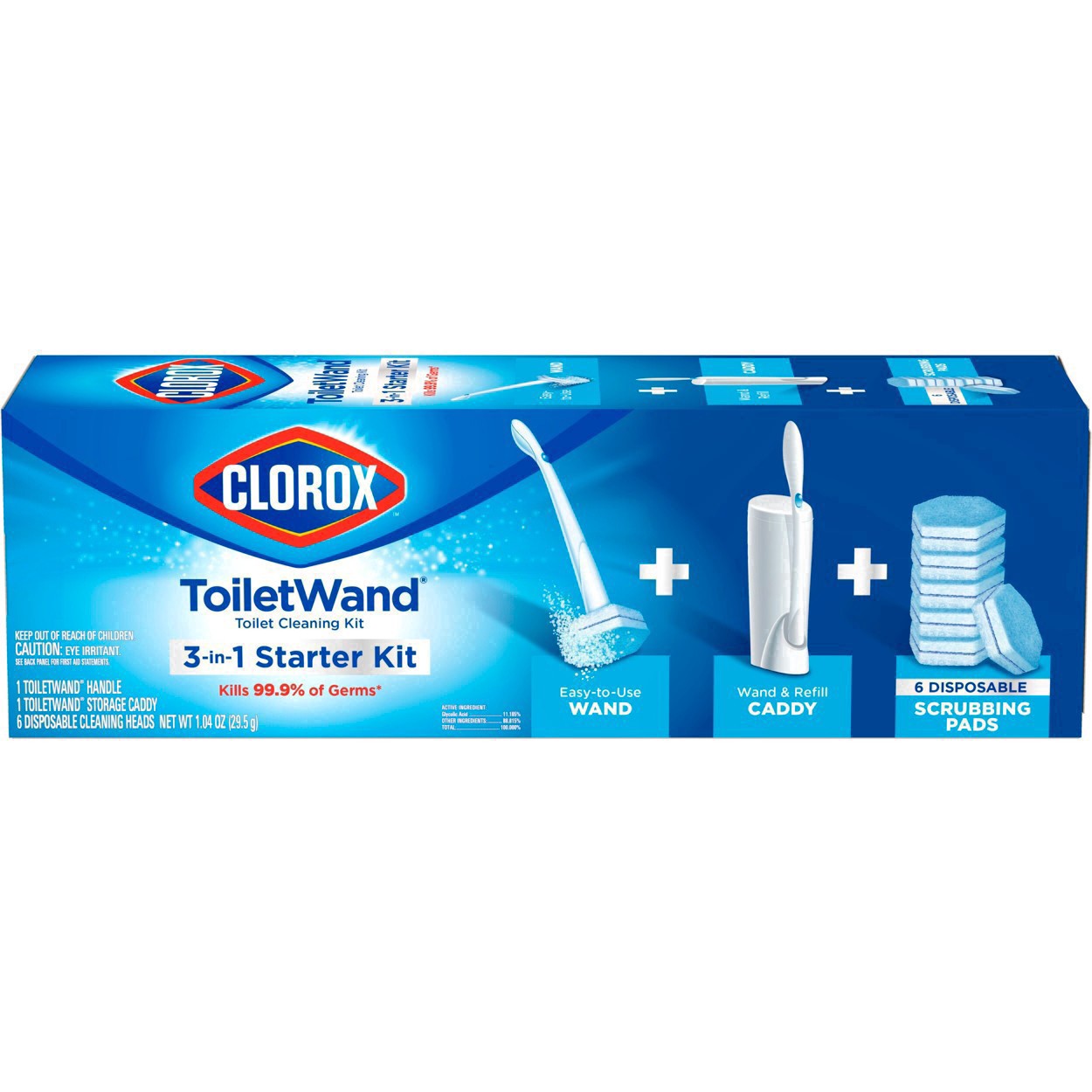 slide 75 of 176, Clorox Toilet Wand 3-in-1 Starter Toliet Cleaning Kit, 1 ct