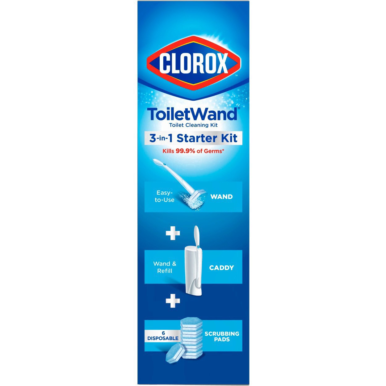 slide 79 of 176, Clorox Toilet Wand 3-in-1 Starter Toliet Cleaning Kit, 1 ct