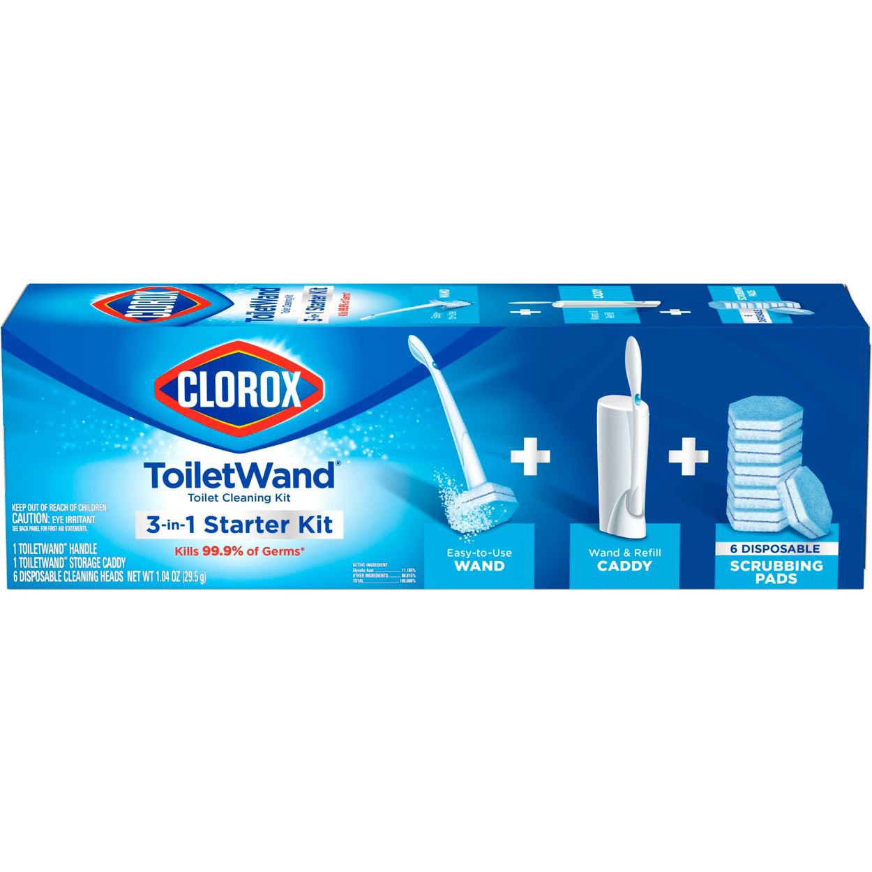 slide 102 of 176, Clorox Toilet Wand 3-in-1 Starter Toliet Cleaning Kit, 1 ct