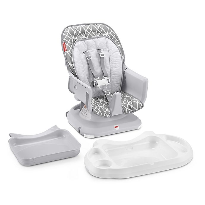 slide 2 of 7, Fisher-Price Deluxe SpaceSaver High Chair - Grey, 1 ct