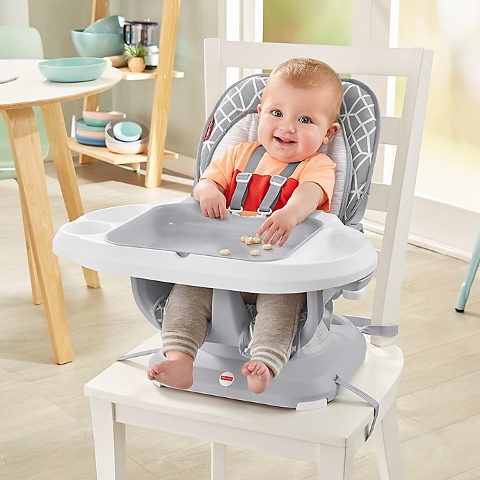 slide 5 of 7, Fisher-Price Deluxe SpaceSaver High Chair - Grey, 1 ct