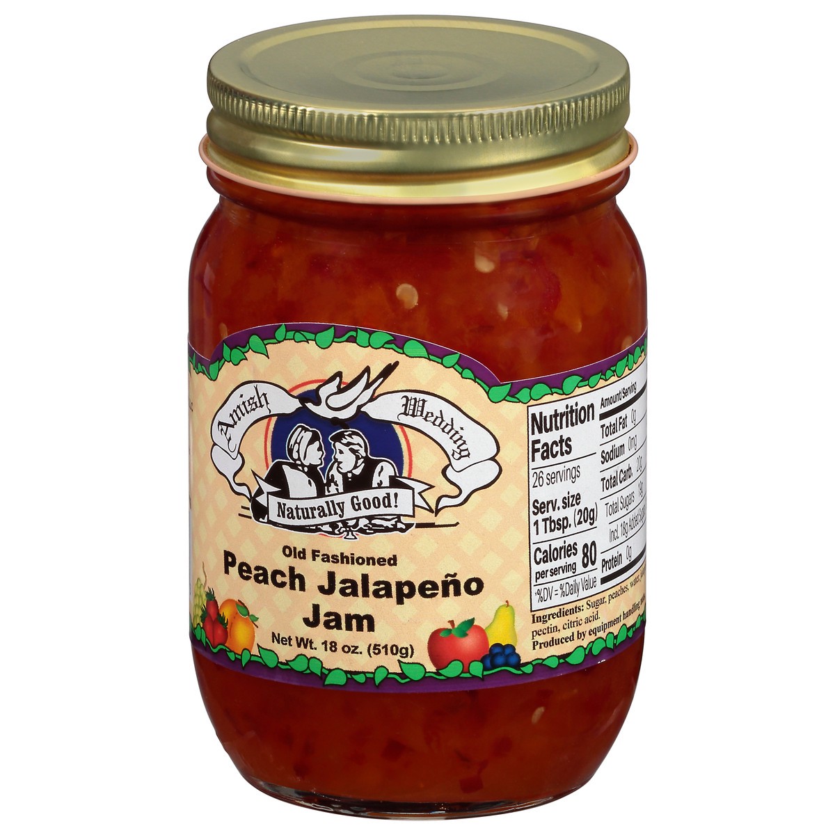 slide 4 of 14, Amish Wedding Old Fashioned Peach Jalapeno Jam 18 oz, 18 oz