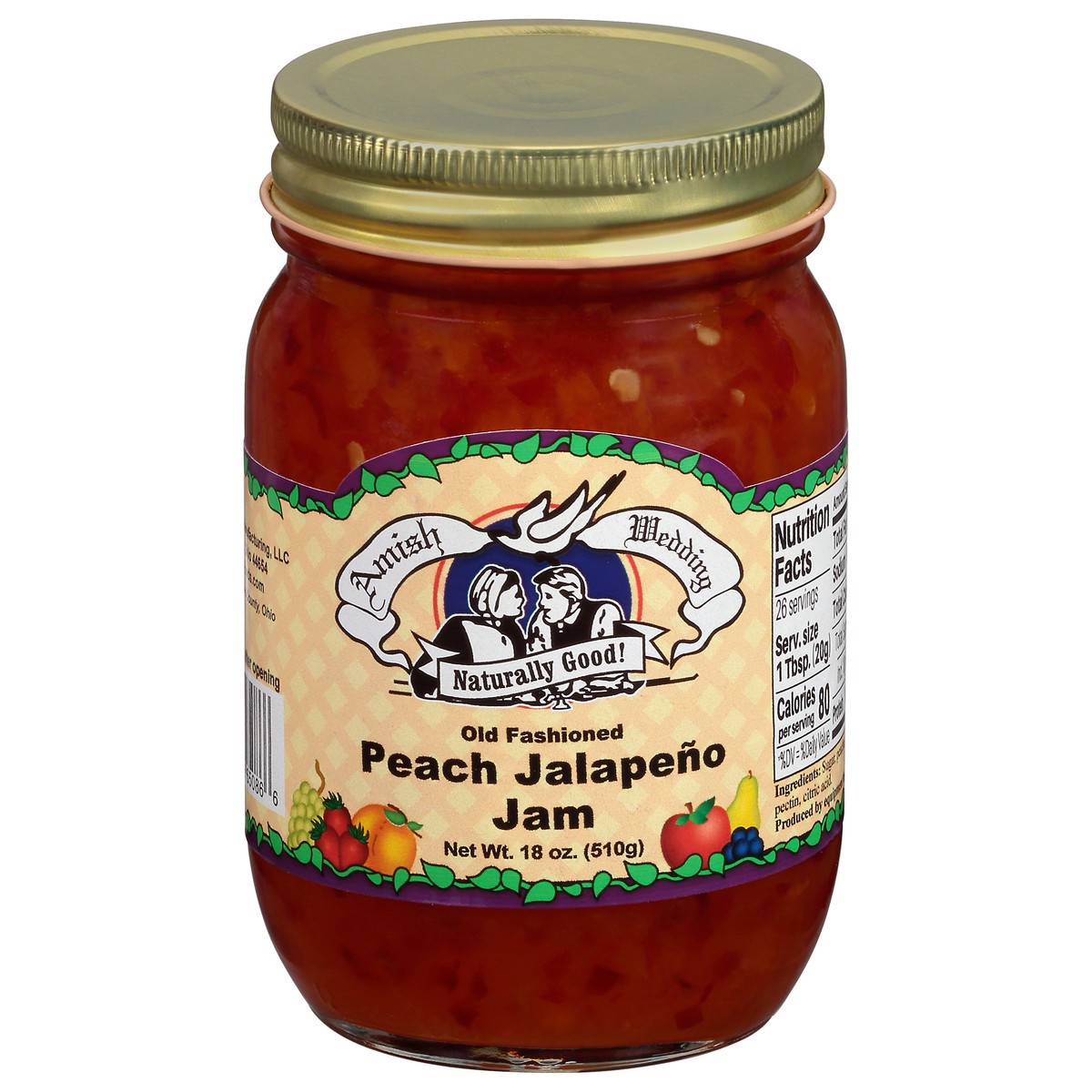 slide 1 of 14, Amish Wedding Old Fashioned Peach Jalapeno Jam 18 oz, 18 oz