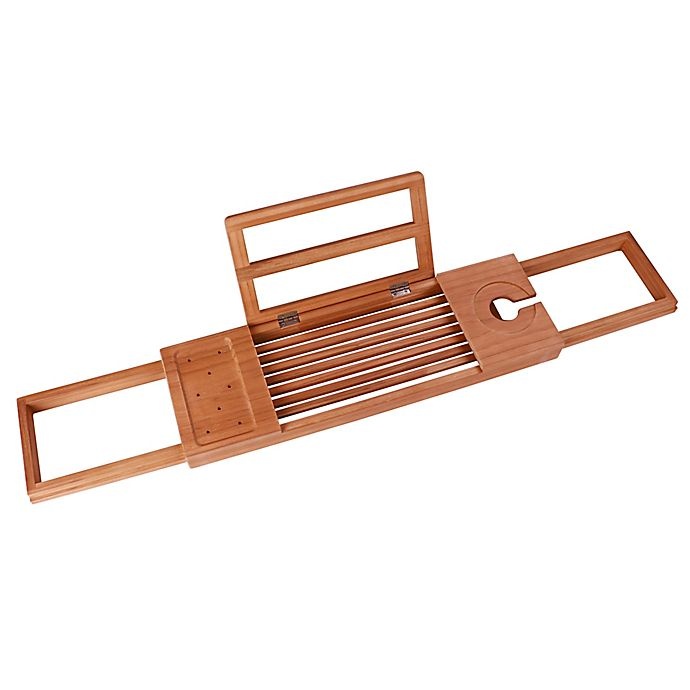slide 3 of 8, Haven Teak Expandable Tub Tray - Natural, 1 ct