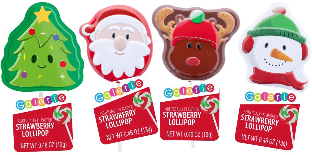 slide 1 of 1, Galerie Strawberry Flavored Assorted Holiday Lollipop, 0.46 oz