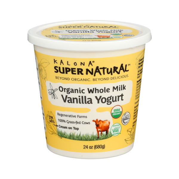 slide 1 of 1, Kalona Supernatural Organic Vanilla Yogurt, 24 oz