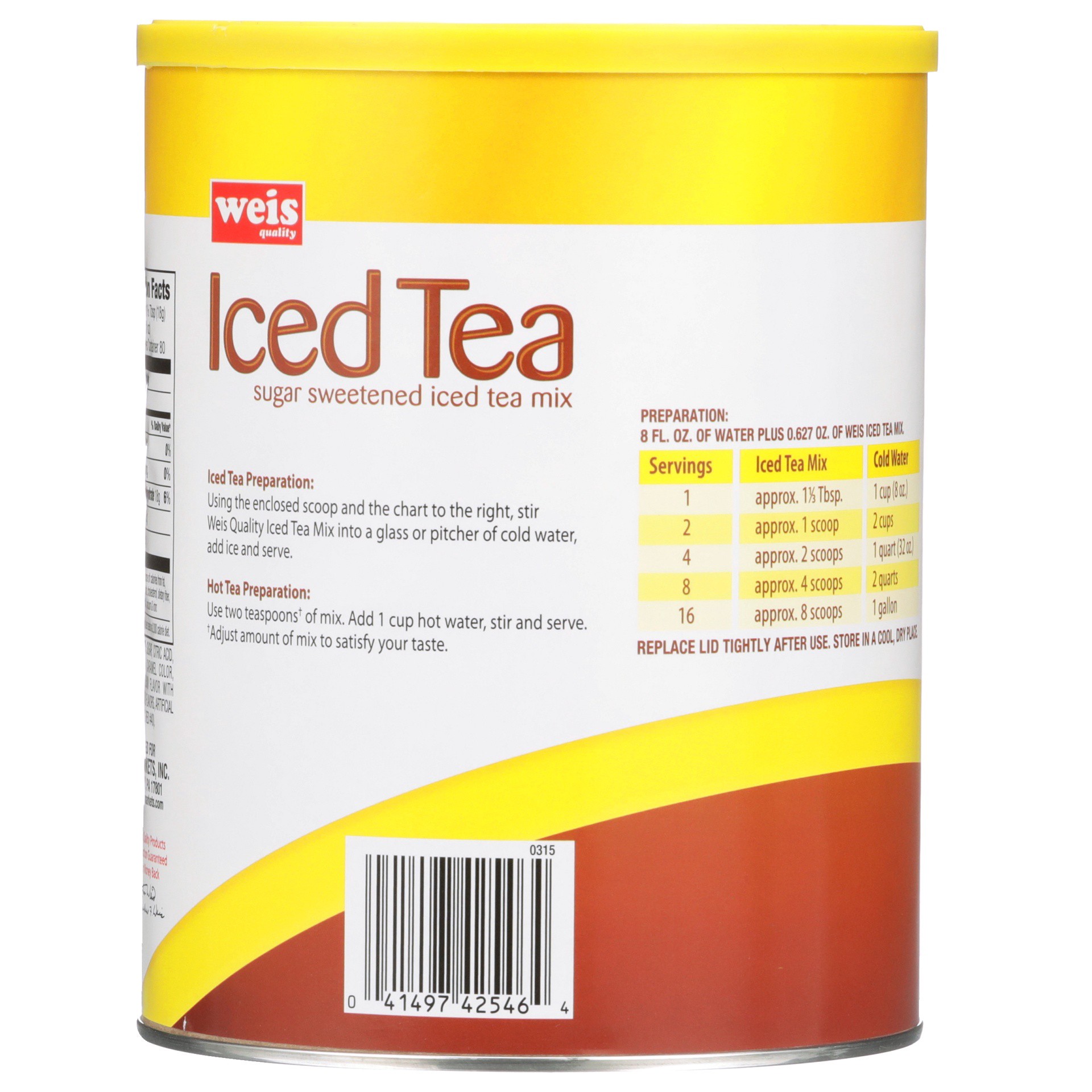 slide 3 of 6, Weis Quality Lemon Iced Tea Mix - 50.2 oz, 50.2 oz