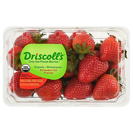 slide 1 of 1, Organic Strawberries Prepacked - 1 Lb, per lb