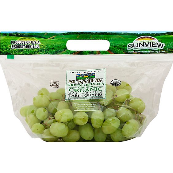 slide 1 of 1, Organic Green Seedless Grapes - 2 Lb, 1 ct
