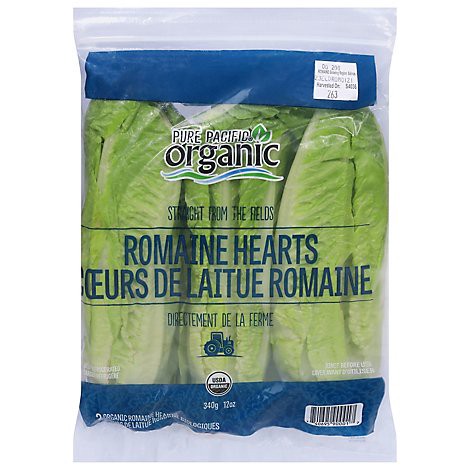slide 1 of 1, O Organics Organic Romaine Hearts Prepackaged - 3 Count, 3 ct