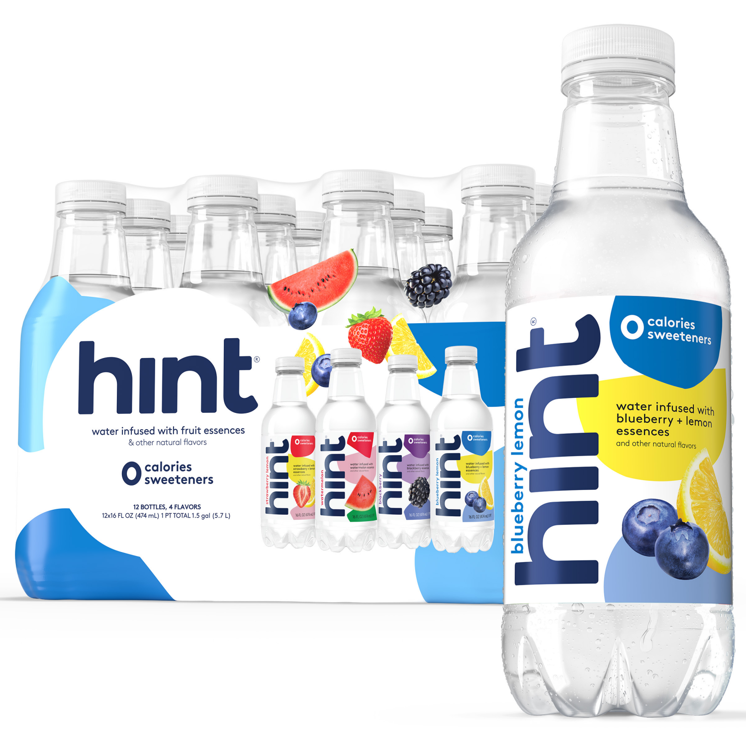 slide 1 of 3, Hint Assorted Water 12 - 16 fl oz Bottles, 12 ct
