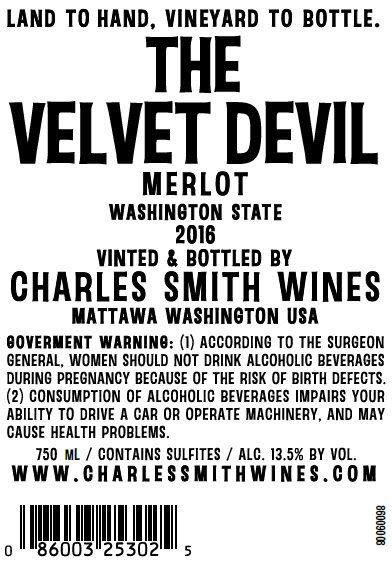 slide 2 of 3, The Velvet Devil Merlot Red Wine by Charles Smith Wines, 750 mL Bottle, 750 ml