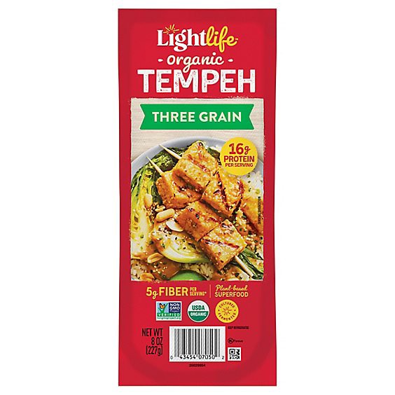 slide 1 of 1, Lightlife Tempeh Three Grain - 8 Oz, 8 oz