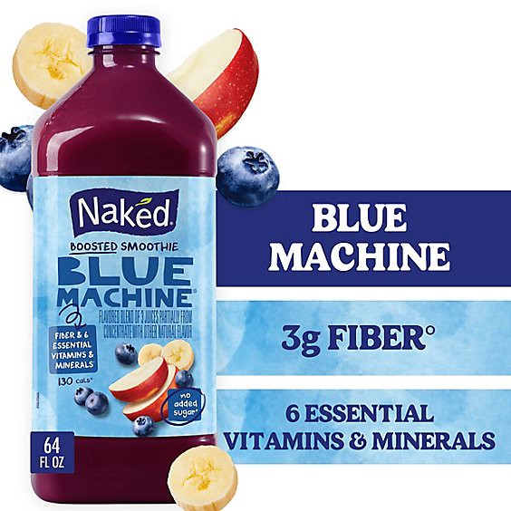 slide 1 of 12, Naked Juice Smoothie Boosted Blue Machine - 64 Fl Oz, 64 fl oz