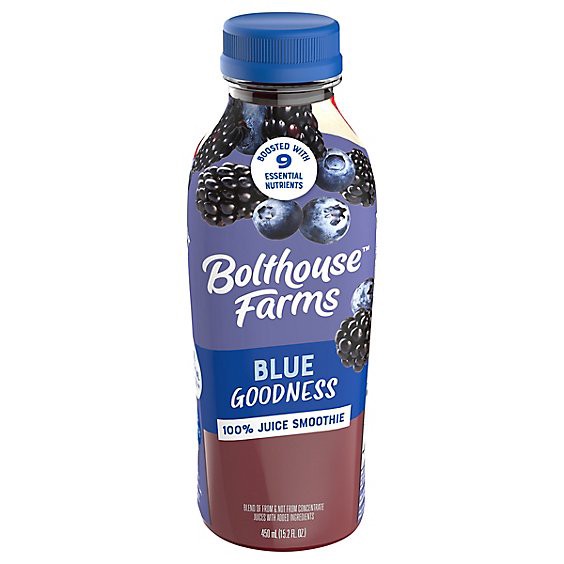 slide 1 of 1, Bolthouse Farms 100% Fruit Juice Smoothie Blue Goodness - 15.2 Fl. Oz., 15.2 fl oz