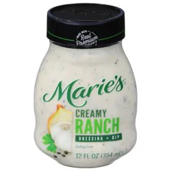 Maries Salad Dressing & Dip Real Premium Non Gmo Oil Creamy Ranch - 12 Fl Oz