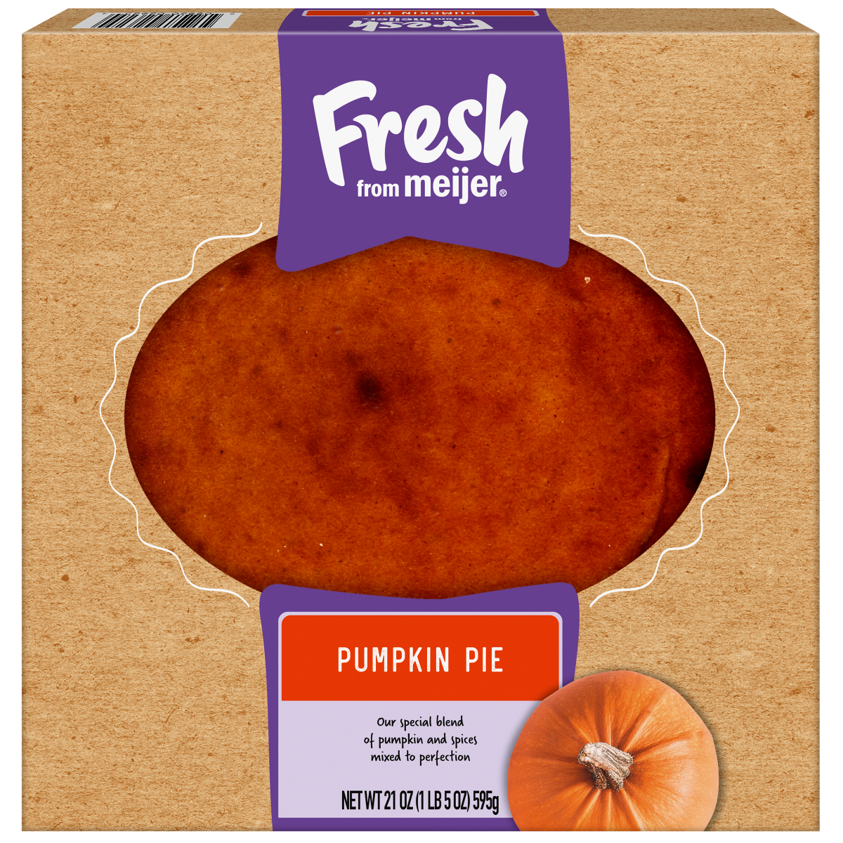 slide 1 of 1, Fresh from Meijer 8" Pumpkin Pie, 21 oz, 21 oz