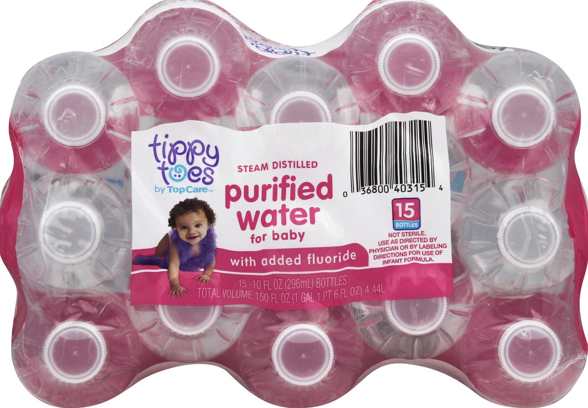 slide 2 of 6, Tippy Toes Steam Distilled Purified Water For Baby - 15 ct; 10 fl oz, 15 ct; 10 fl oz