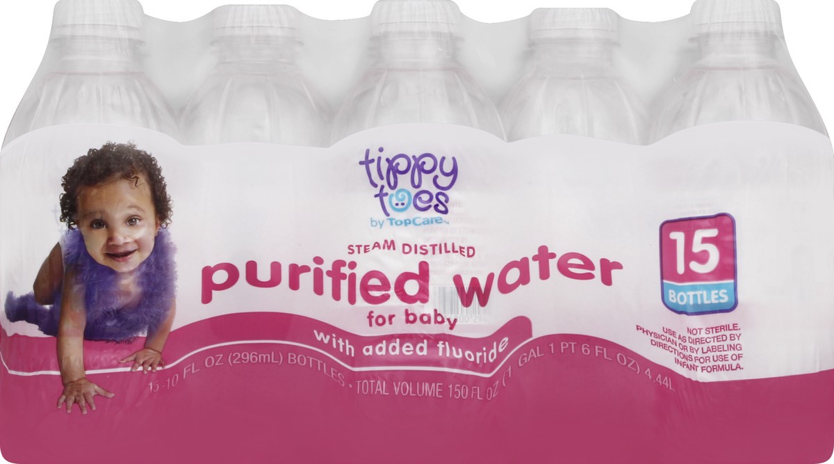 slide 3 of 6, Tippy Toes Steam Distilled Purified Water For Baby - 15 ct; 10 fl oz, 15 ct; 10 fl oz