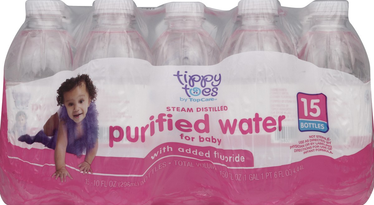 slide 4 of 6, Tippy Toes Steam Distilled Purified Water For Baby - 15 ct; 10 fl oz, 15 ct; 10 fl oz