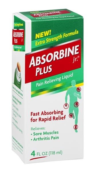 slide 1 of 1, Absorbine Jr. Extra Strength Plus Pain Relieving Liquid, 4 oz