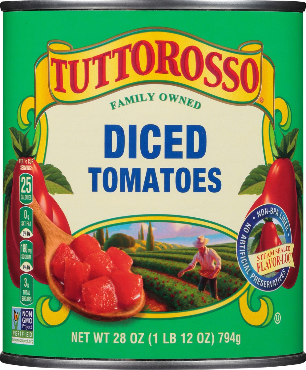 slide 3 of 12, Tuttorosso Green Diced Tomatoes, 28 oz