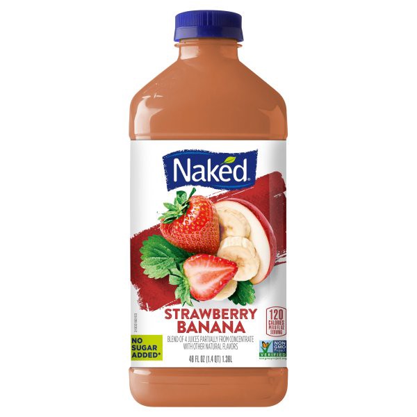 slide 1 of 6, Naked Juice Pure Fruit Strawberry Banana Juice Smoothie, 32 fl oz