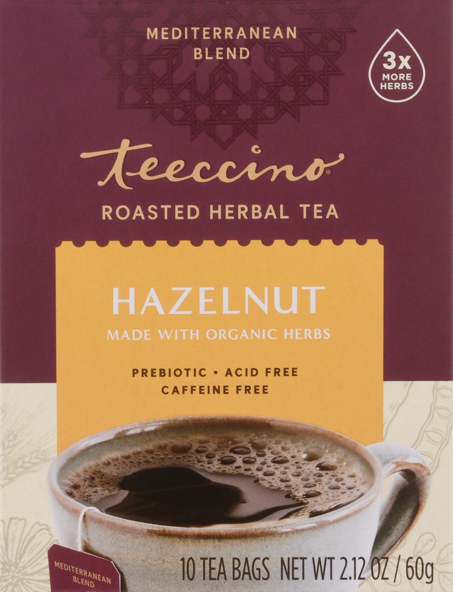 slide 6 of 9, Teeccino Hazelnut Herbal Tea Bags 10 ea, 10 ct
