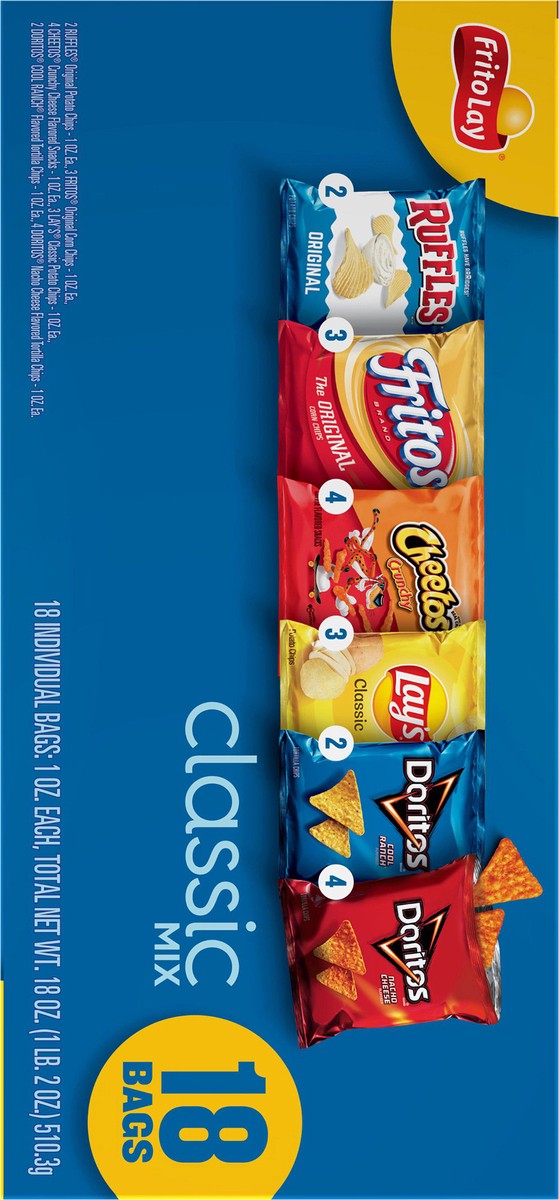 slide 15 of 15, Frito-Lay Snacks Variety Packs Classic Mix 1 Oz, 18 Count, 18 ct