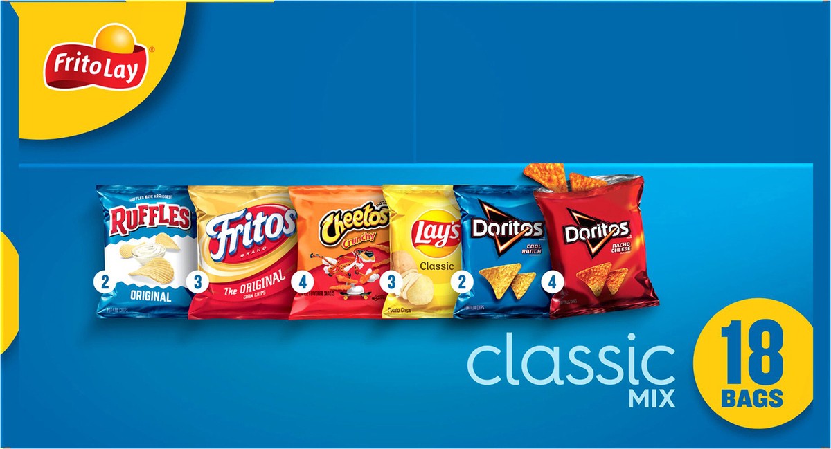 slide 3 of 15, Frito-Lay Snacks Variety Packs Classic Mix 1 Oz, 18 Count, 18 ct