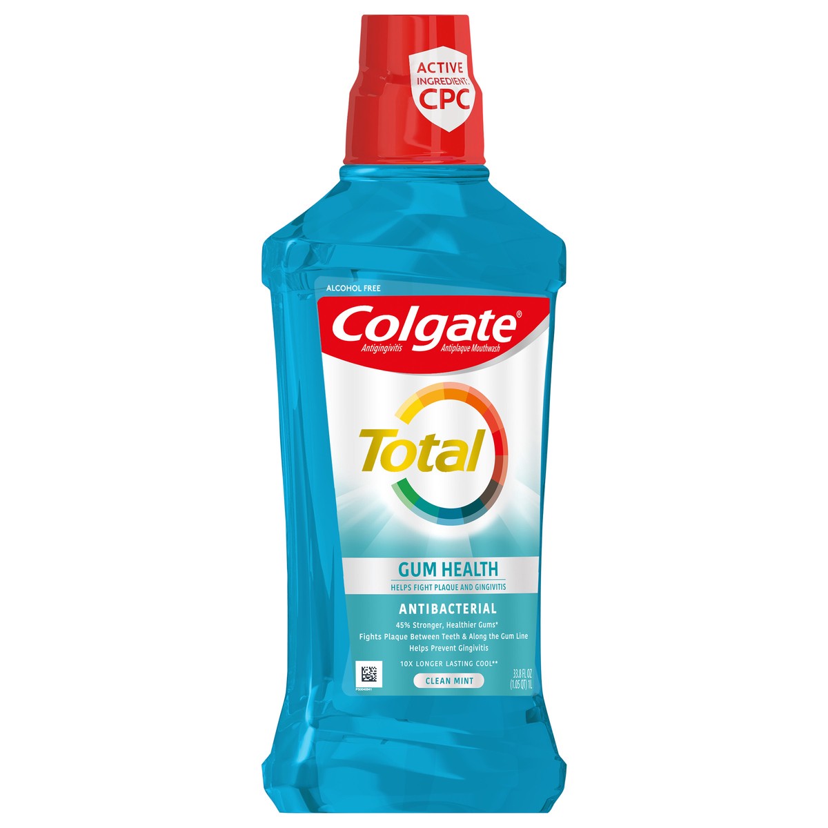 slide 3 of 8, Colgate Total Gum Health Alcohol Free Mouthwash, Antibacterial Formula, Clean Mint - 1L, 33.8 fl.Oz.. (6 Pk.), 33.8 fl oz