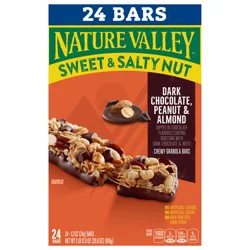 Nature Valley Sweet and Salty Nut Granola Bars, Dark Chocolate Peanut Almond, 24 Bars, 28.8 oz